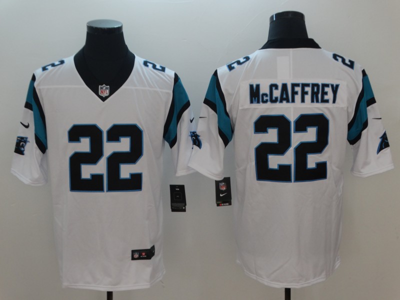Men Carolina Panthers 22 McCAFFREY white Vapor Untouchable Player Nike Limited NFL Jerseys